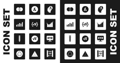 Set Function mathematical symbol, Square root of x glyph, Graph, schedule, chart Stock Illustration