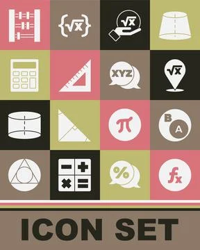 Set Function mathematical symbol, Subsets, math, is subset of, Square root x Stock Illustration