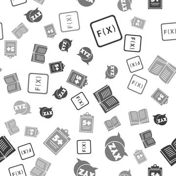 Set Function mathematical symbol, XYZ Coordinate system, Open book and Test.. Stock Illustration