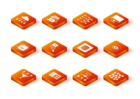 Set Funnel or filter, Binary code, Processor CPU, Photo retouching, Algorithm 스톡 일러스트