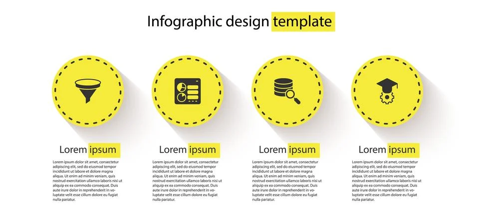 Set Funnel or filter, Computer api interface, Server and Graduation cap. Bu.. 스톡 일러스트
