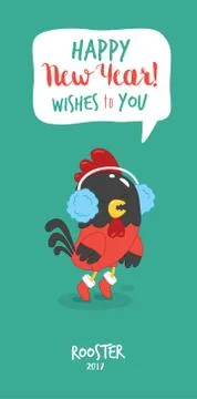 Set of funny cartoon rooster Stock Illustration