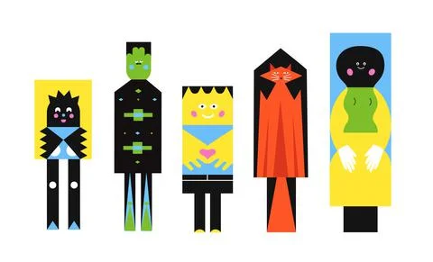 Set of funny characters Illustrazione stock