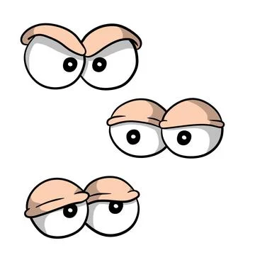 Set funny eye. Comic emotions. The element of a person face. Stock Illustration