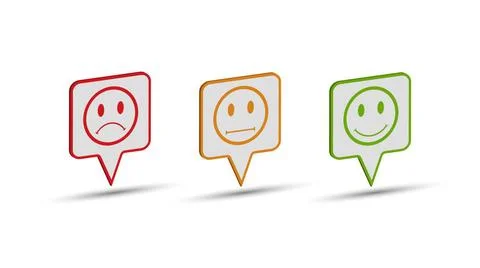 Set of funny faces on multi-colored three-dimensional squares for the text... Stock Photos