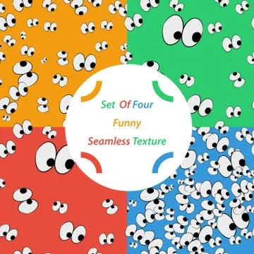 Set of funny seamless pattern Stock Illustration
