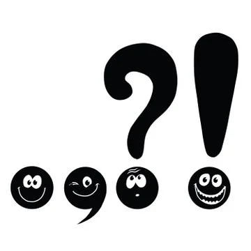 Set of funny smiley punctuation Stock Illustration