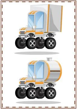 A set of funny trucks. Stock Illustration