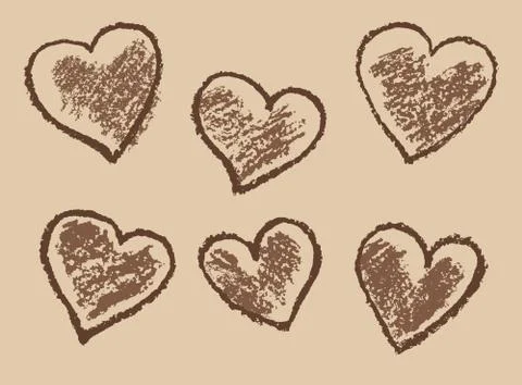 Set of funny valentine`s hearts.  Vector design elements. 스톡 일러스트