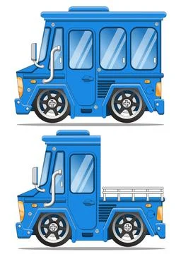 A set of funny vans. Stock Illustration