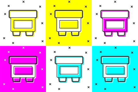 Set Fuse of electrical protection component icon isolated on color background Stock Illustration