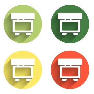 Set Fuse of electrical protection component icon isolated with long shadow .. Stock Illustration