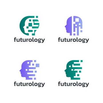 Set of future knowledge logo design vector. Technology researcher symbol te.. Stock Illustration