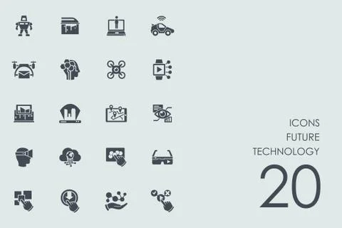 Set of future technology icons イラスト素材