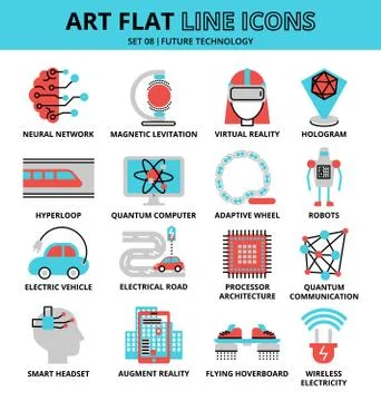 Set of future technology icons Stock-Illustration
