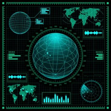 Set of futuristic graphic user interface HUD 스톡 일러스트