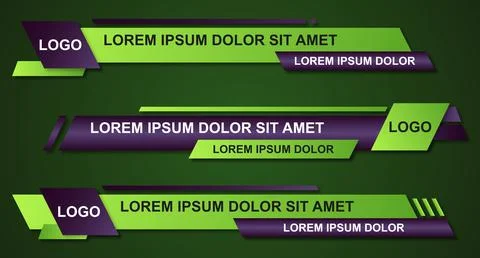 Set futuristic lower thirds set template vector. Template layout design banne イラスト素材
