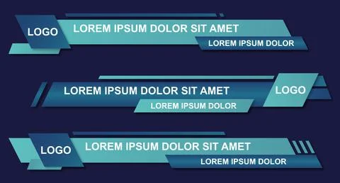 Set futuristic lower thirds set template vector. Template layout design banne イラスト素材