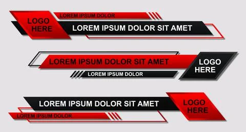 Set futuristic lower thirds set template vector. Template layout design banne Stock Illustration