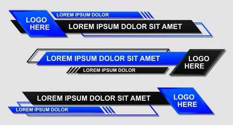 Set futuristic lower thirds set template vector. Template layout design banne Stock Illustration