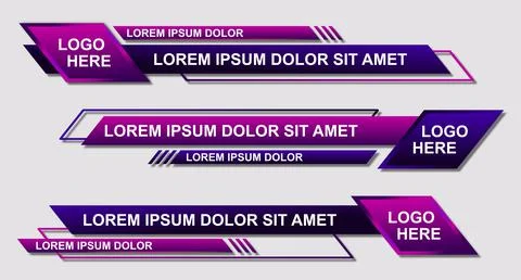 Set futuristic lower thirds set template vector. Template layout design banne イラスト素材