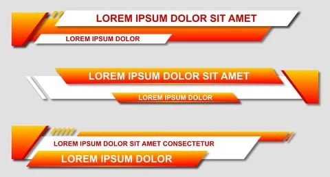 Set futuristic lower thirds set template vector. Template layout design banne イラスト素材