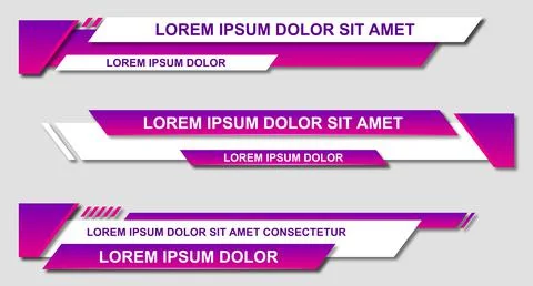 Set futuristic lower thirds set template vector. Template layout design banne Stock Illustration