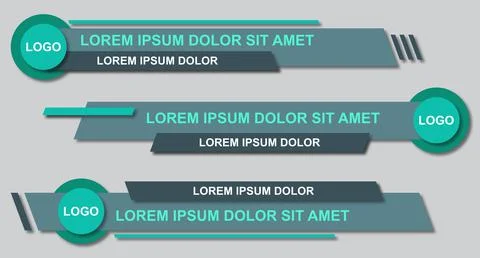 Set futuristic lower thirds set template vector. Template layout design banne Stock Illustration