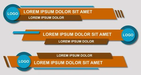 Set futuristic lower thirds set template vector. Template layout design banne イラスト素材