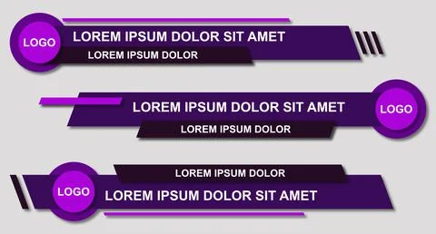 Set futuristic lower thirds set template vector. Template layout design banne Stock Illustration