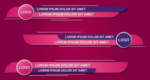 Set futuristic lower thirds set template vector. Template layout design banne イラスト素材