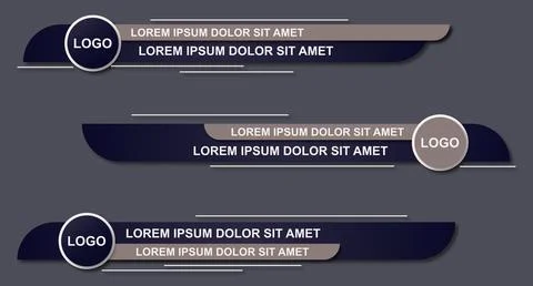 Set futuristic lower thirds set template vector. Template layout design banne イラスト素材