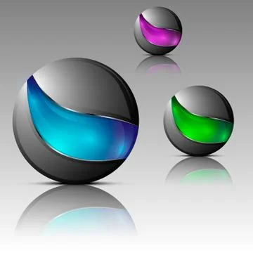 Set of futuristic orbs Stock Illustration