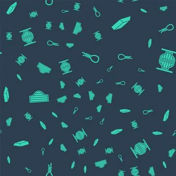 Set Gallows rope loop hanging, Gold bars, Saloon door and on seamless pattern Illustrazione stock