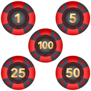 Set of gambling chips rated Illustration