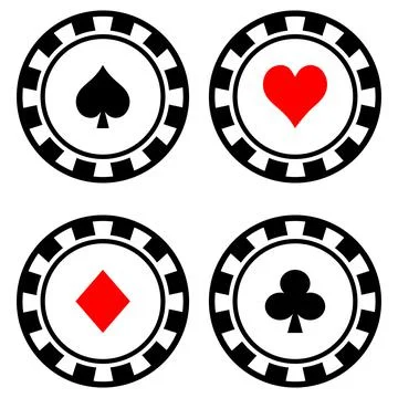 Set of gambling chips. Vector icons Stock Illustration