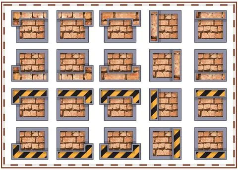 A set of game blocks. Stock Illustration