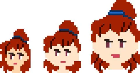 Set of game characters in perfect pixel Stock Illustration