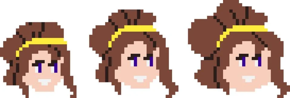 Set of game characters in perfect pixel Stock Illustration