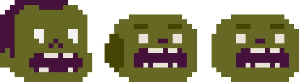 Set of game characters in perfect pixel Stock Illustration