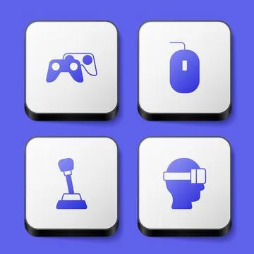 Set Game controller or joystick, Computer mouse, Gear shifter and Virtual 스톡 일러스트