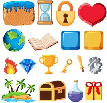 Set of game elements Stock Illustration