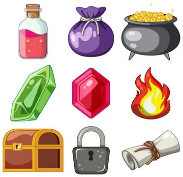 Set of game elements 스톡 일러스트