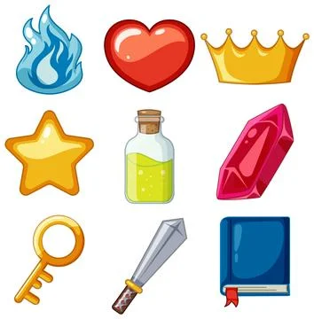 Set of game elements Stock Illustration