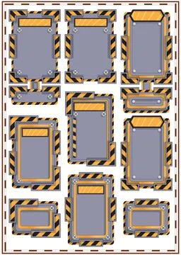 Set of game frames. Stock Illustration