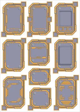 Set of game frames. Stock Illustration