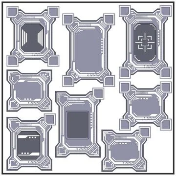 Set of game frames. Stock Illustration