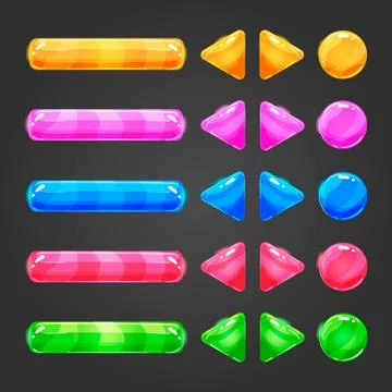 Set of game interface button color Illustrazione stock