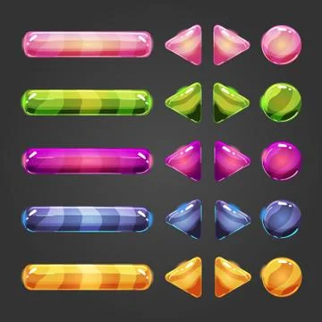 Set of game interface button color 스톡 일러스트