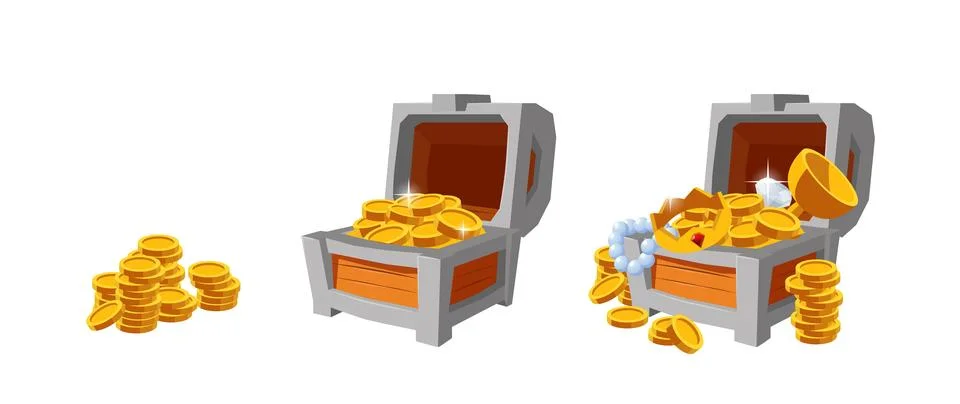 Set of game treasures. Stockillustratie